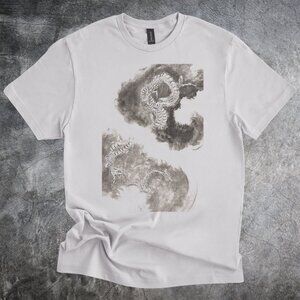Ink Wash Dragon Artwork Shirt Mythic Cloud Scene Graphic Tshirt
